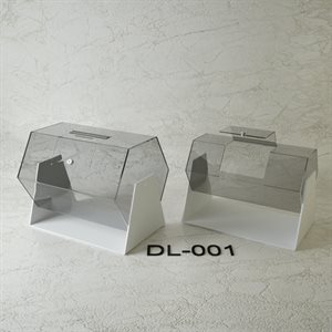 Octagonal Transparent Pull Box With Base and Lock 14.25" H