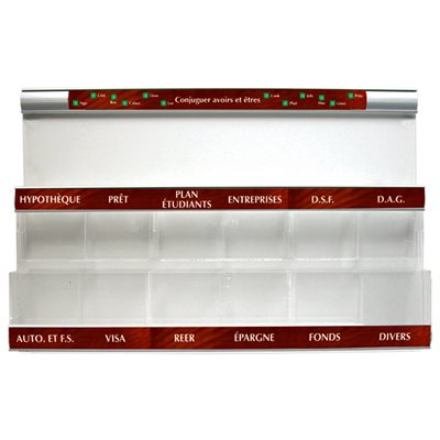 Brochures Display with 12 Sections and 2 rows 27 x 4 x 18" H