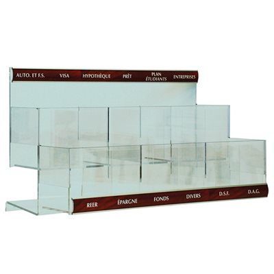 Brochures Display for Storage 12 Sections 2 Rows 18" H