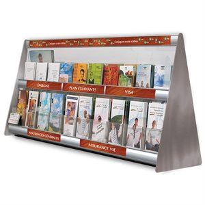 Pyramidal Brochures Display 40 Sections 45 x 24.5 x 13" H