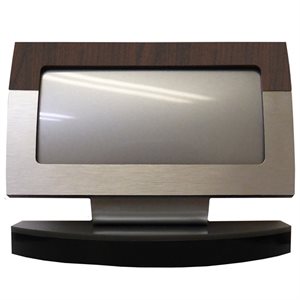 Desk Name Plate PN1 Aluminium and Walnut Laminates 6 x 4.75"